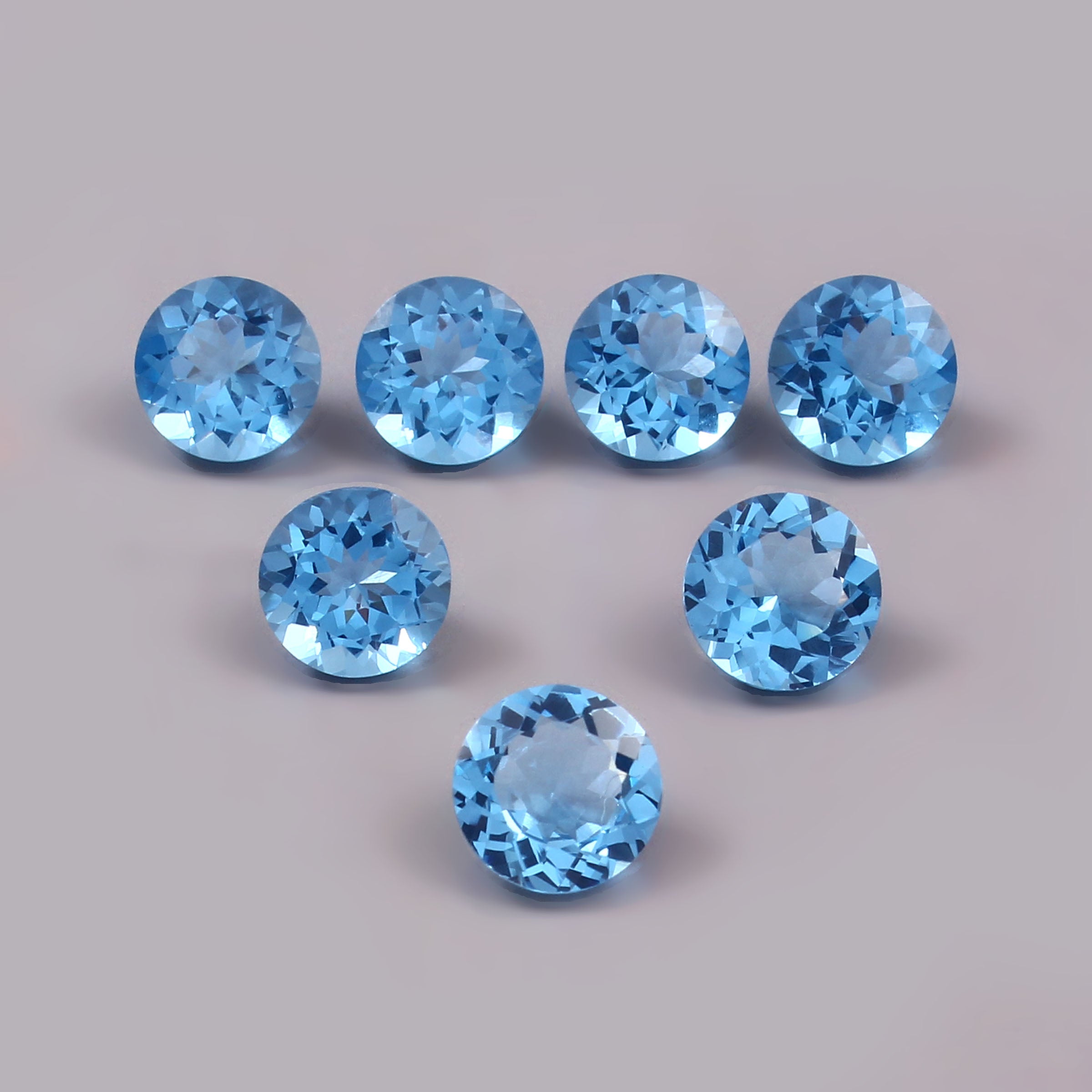 Natural Blue Topaz Round Cut Loose Gemstone