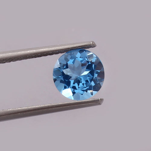 Natural Blue Topaz Round Cut Loose Gemstone