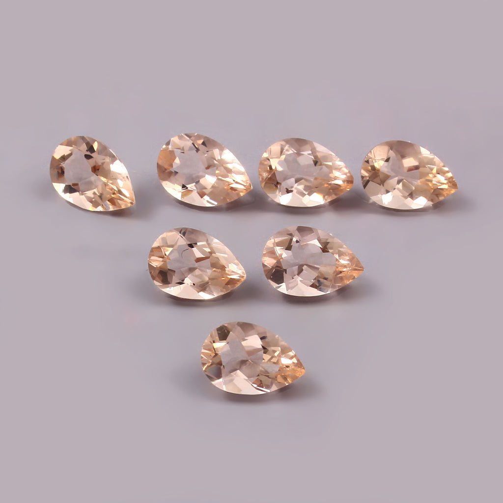 Natural Pink Morganite Pear Cut Loose Gemstone