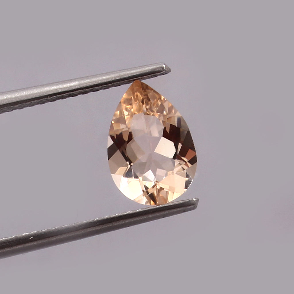 Natural Pink Morganite Pear Cut Loose Gemstone