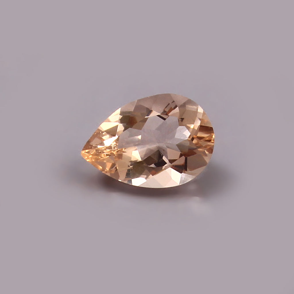 Natural Pink Morganite Pear Cut Loose Gemstone