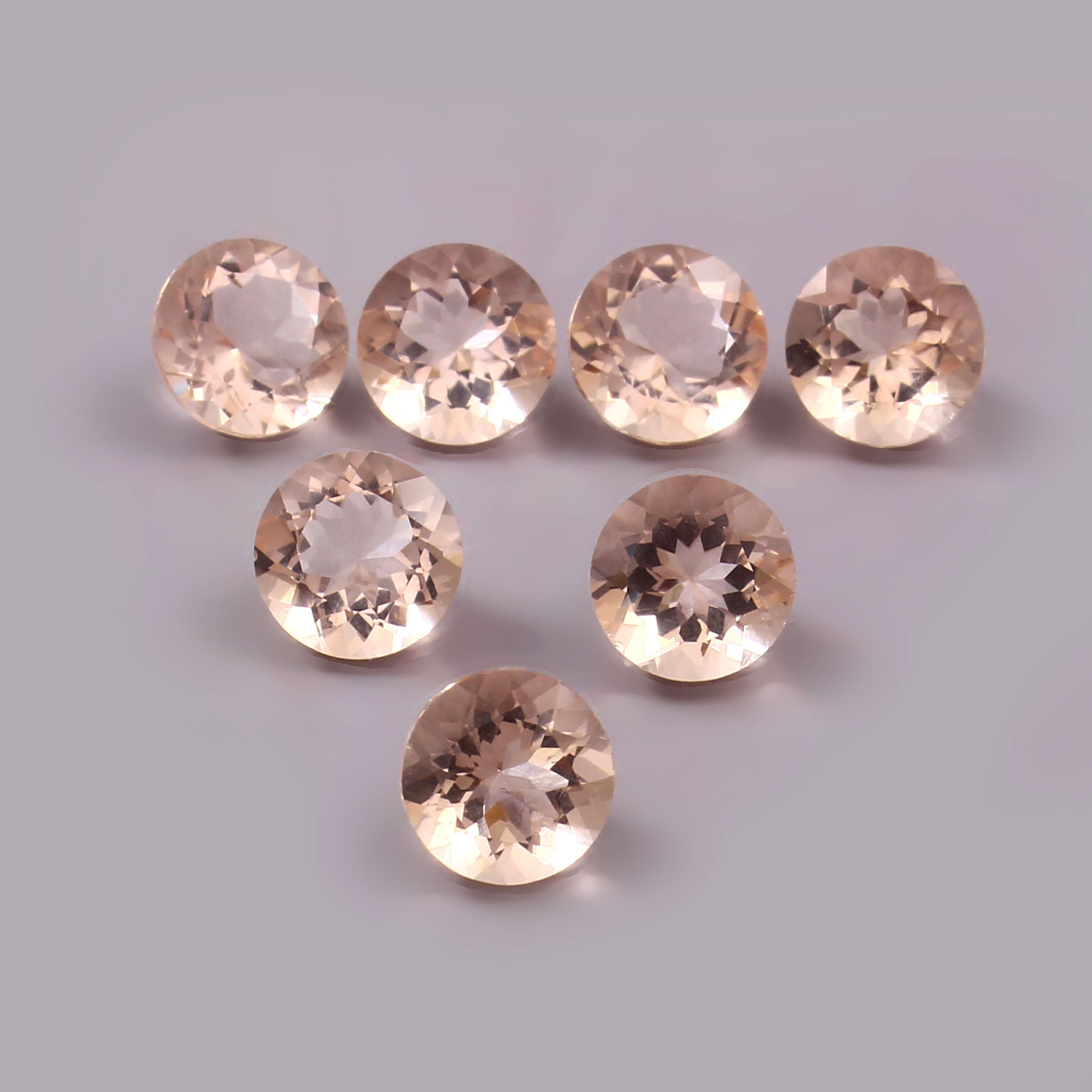 Natural Pink Morganite Round Cut Loose Gemstone