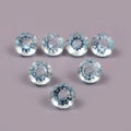 Natural Blue Aquamarine Round Cut Loose Gemstone