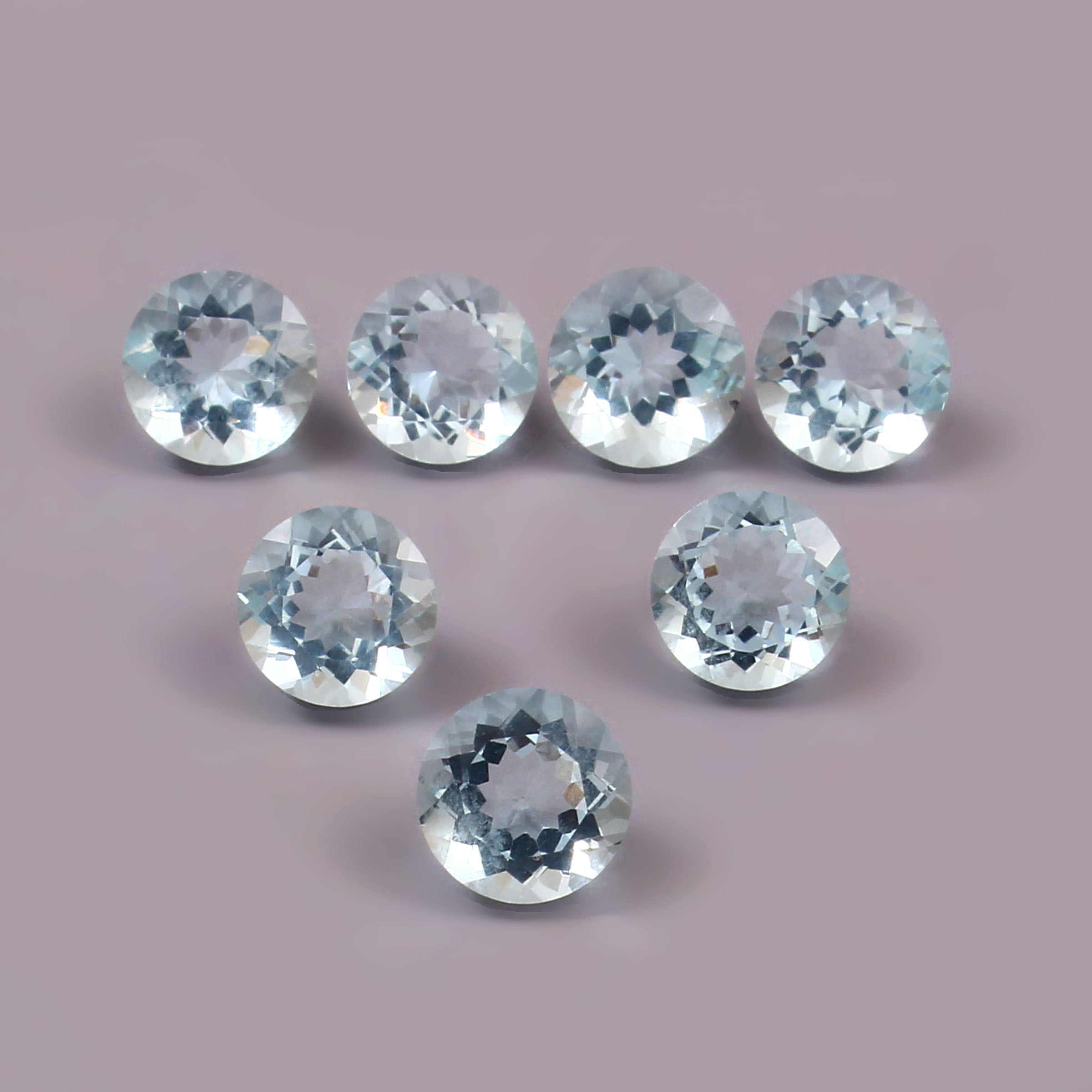Natural Blue Aquamarine Round Cut Loose Gemstone