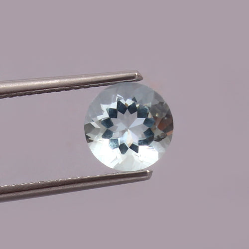 Natural Blue Aquamarine Round Cut Loose Gemstone
