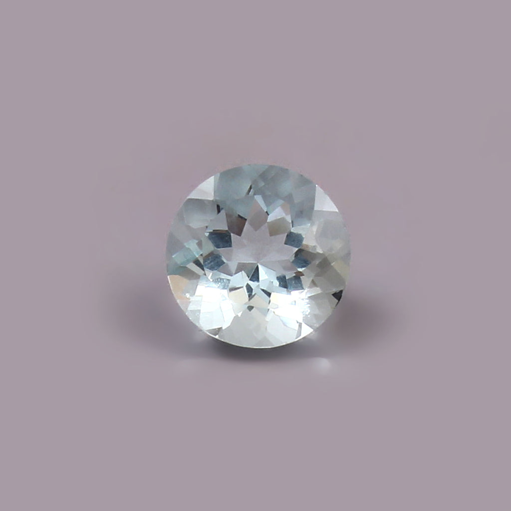 Natural Blue Aquamarine Round Cut Loose Gemstone