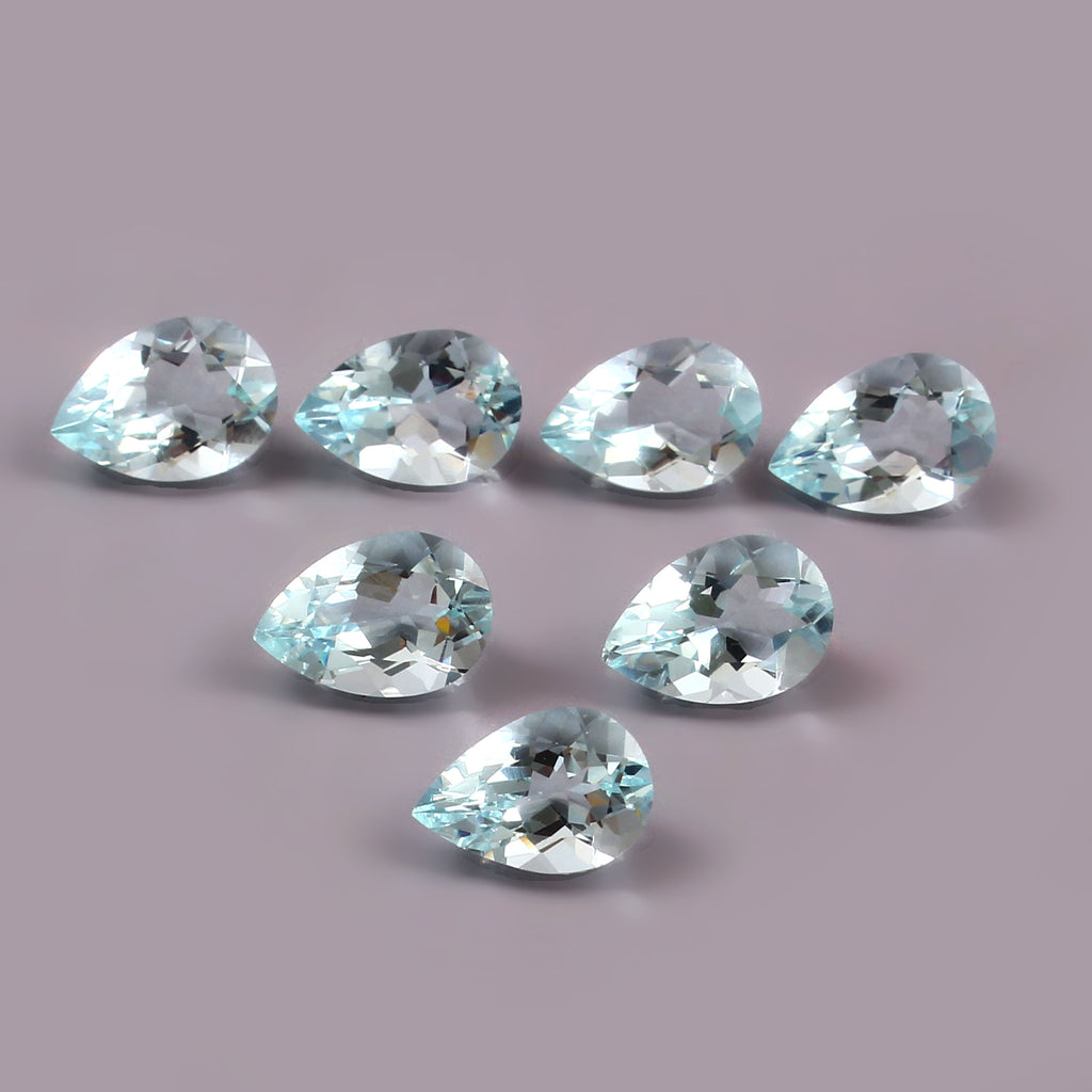 Natural Blue Aquamarine Pear Cut Loose Gemstone