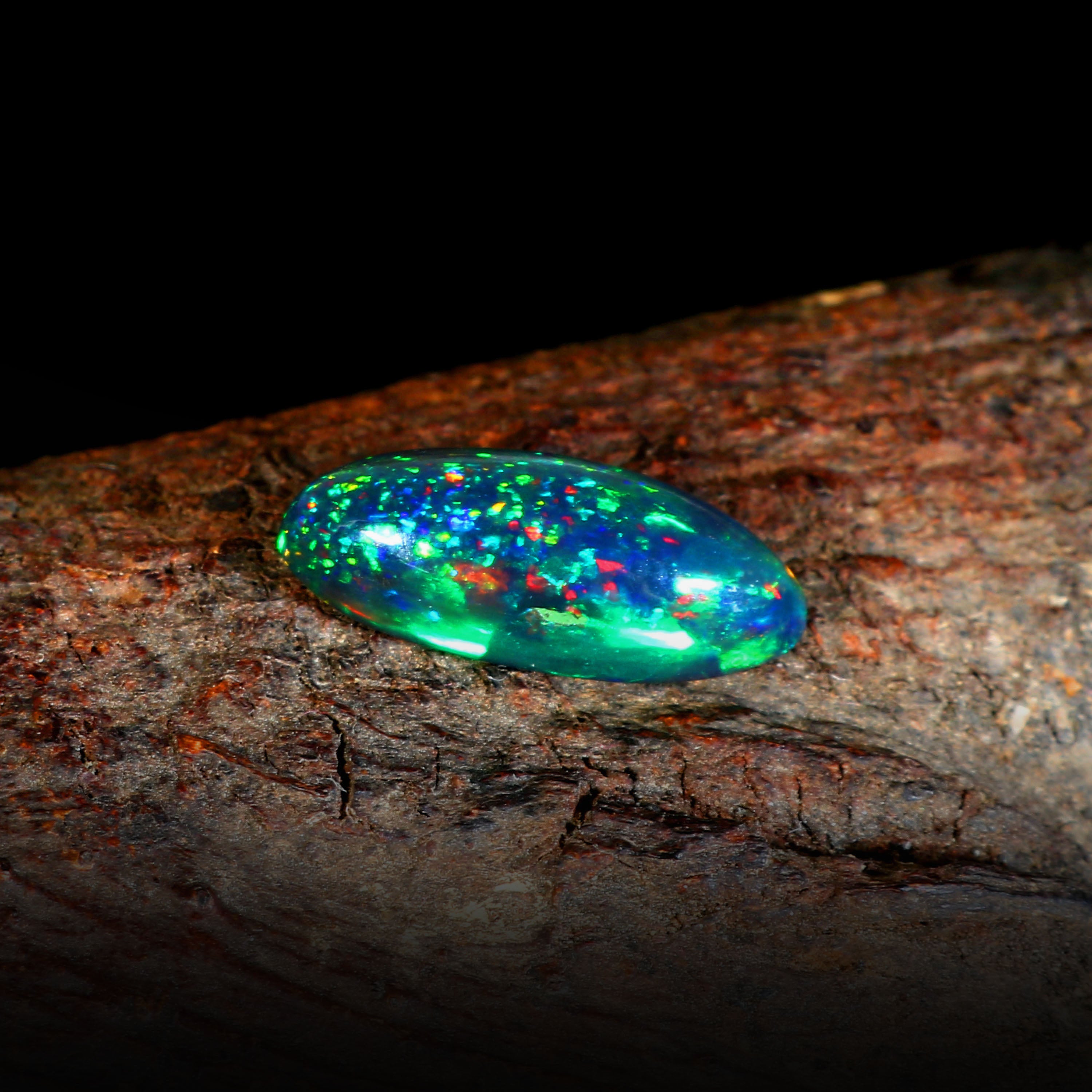 Natural Ethiopian Fire Welo Opal Oval Cabochon Gemstone