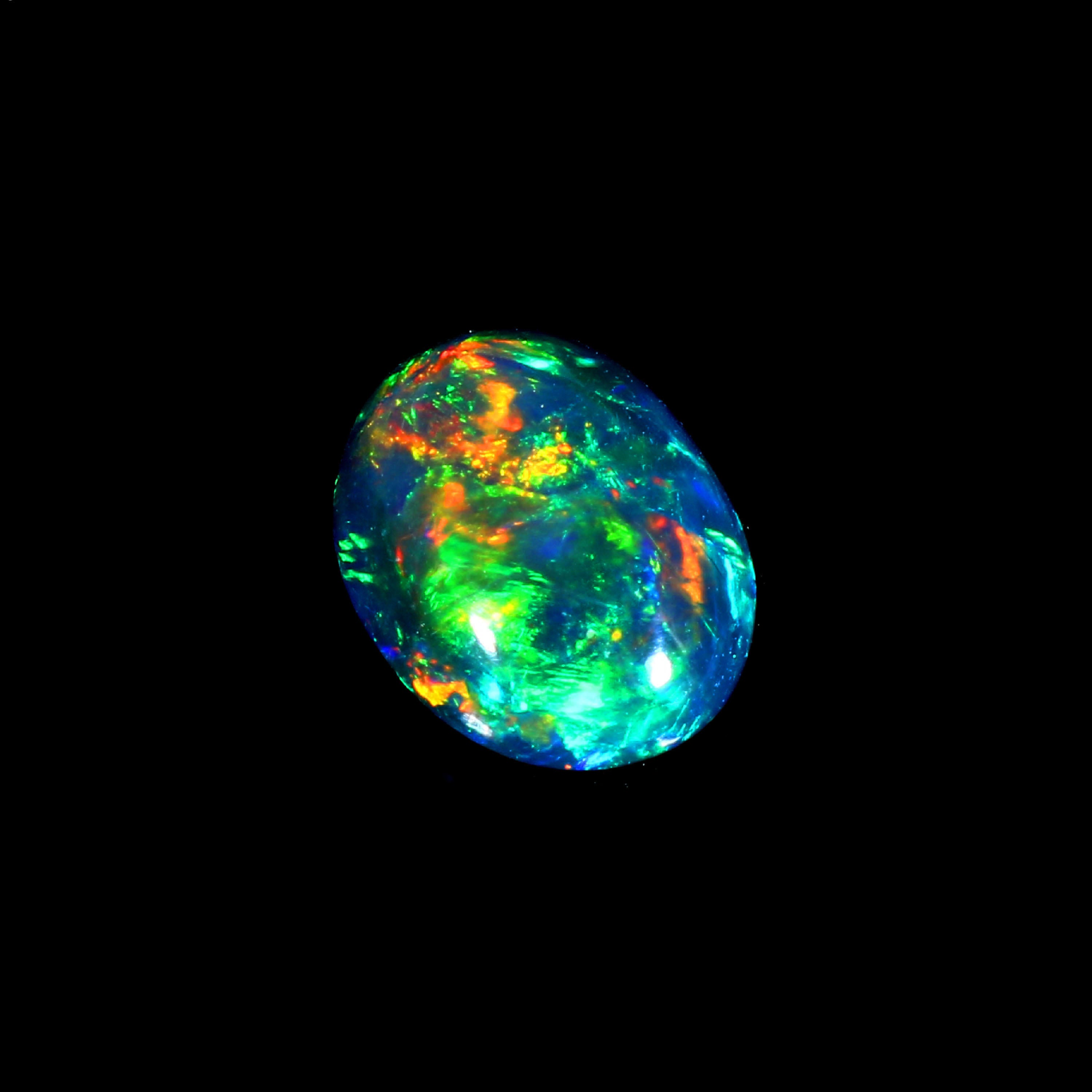 Natural Ethiopian Fire Welo Opal Oval Cabochon Gemstone