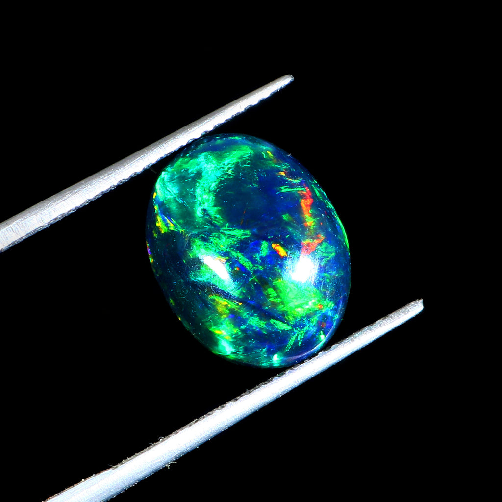 Natural Ethiopian Fire Welo Opal Oval Cabochon Gemstone
