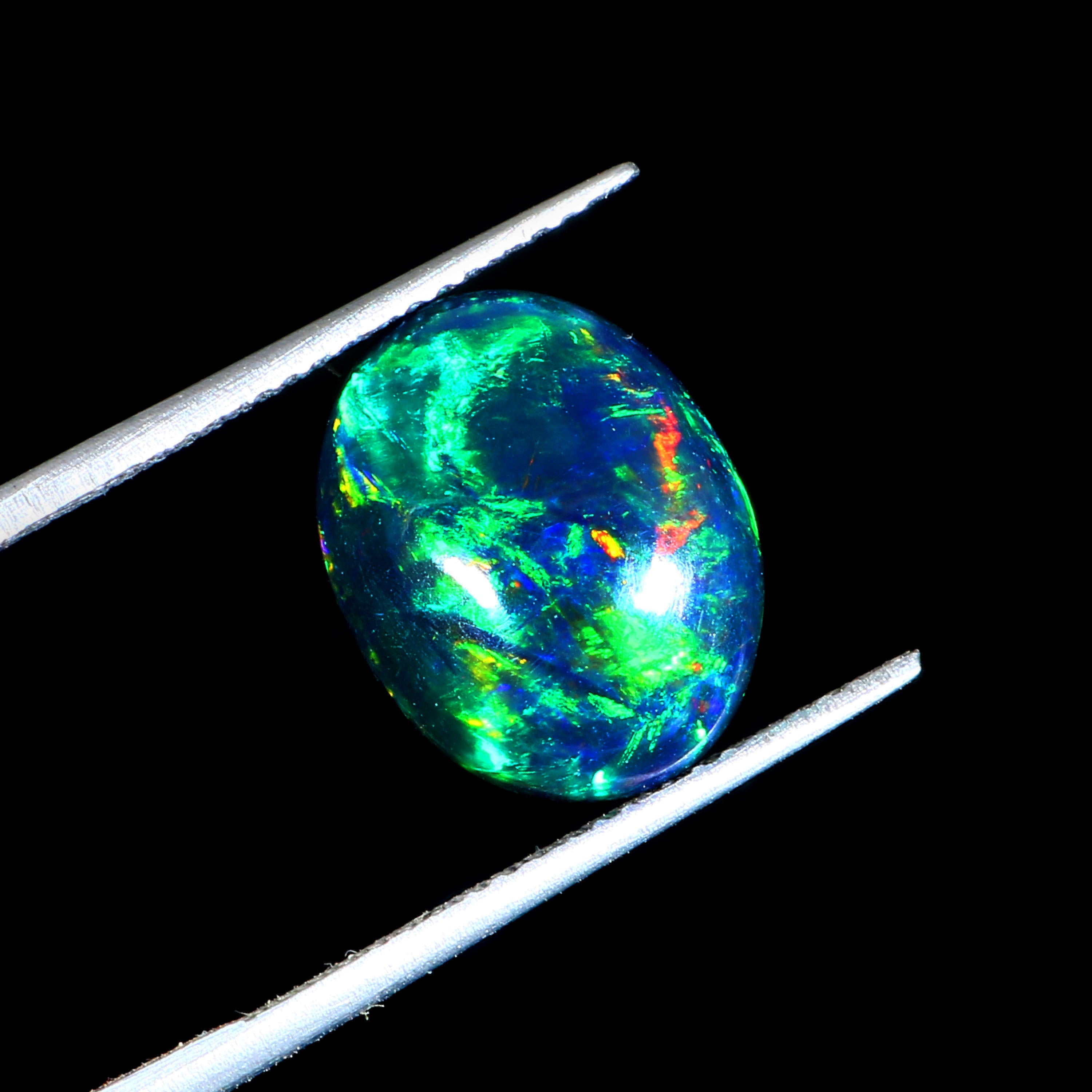 Natural Ethiopian Fire Welo Opal Oval Cabochon Gemstone