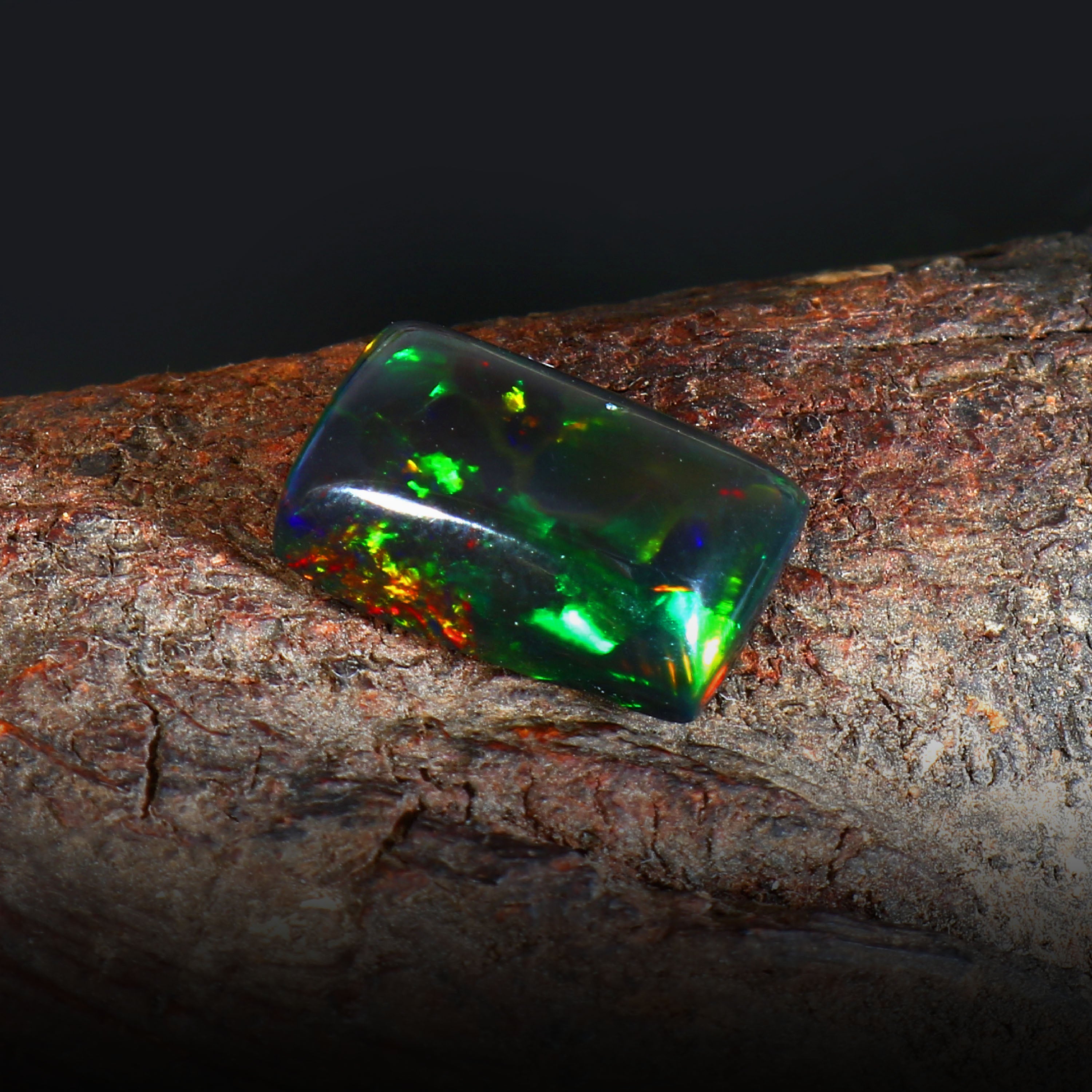 Natural Ethiopian Fire Welo Opal Oval Cabochon Gemstone