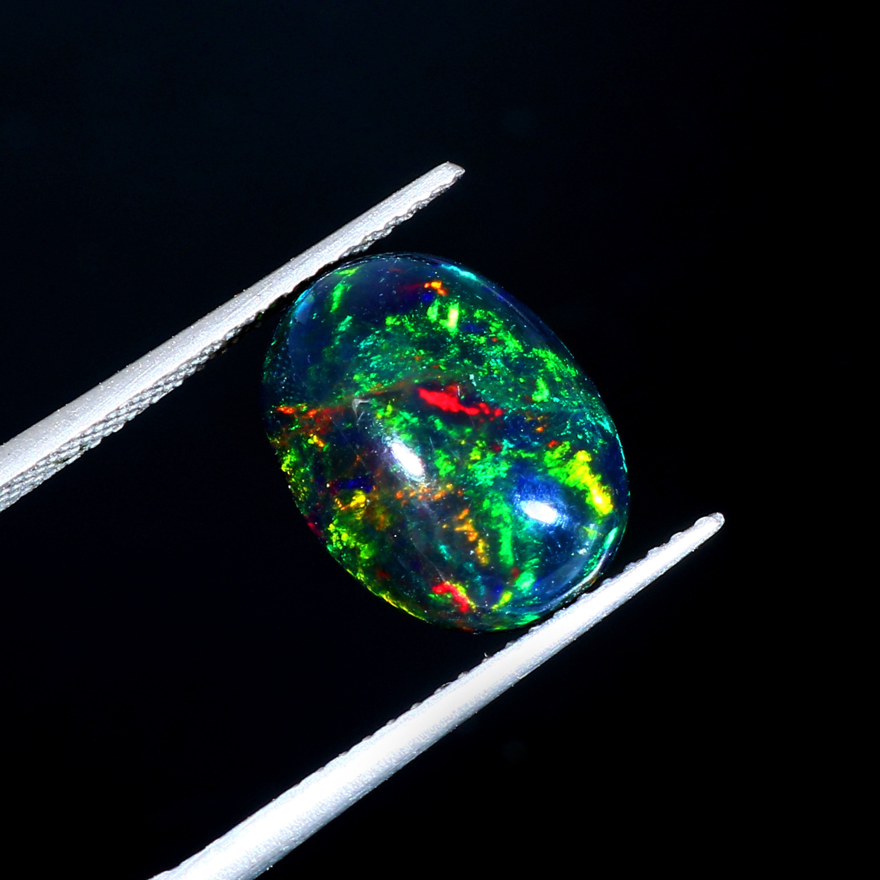 Natural Ethiopian Fire Welo Opal Oval Cabochon Gemstone