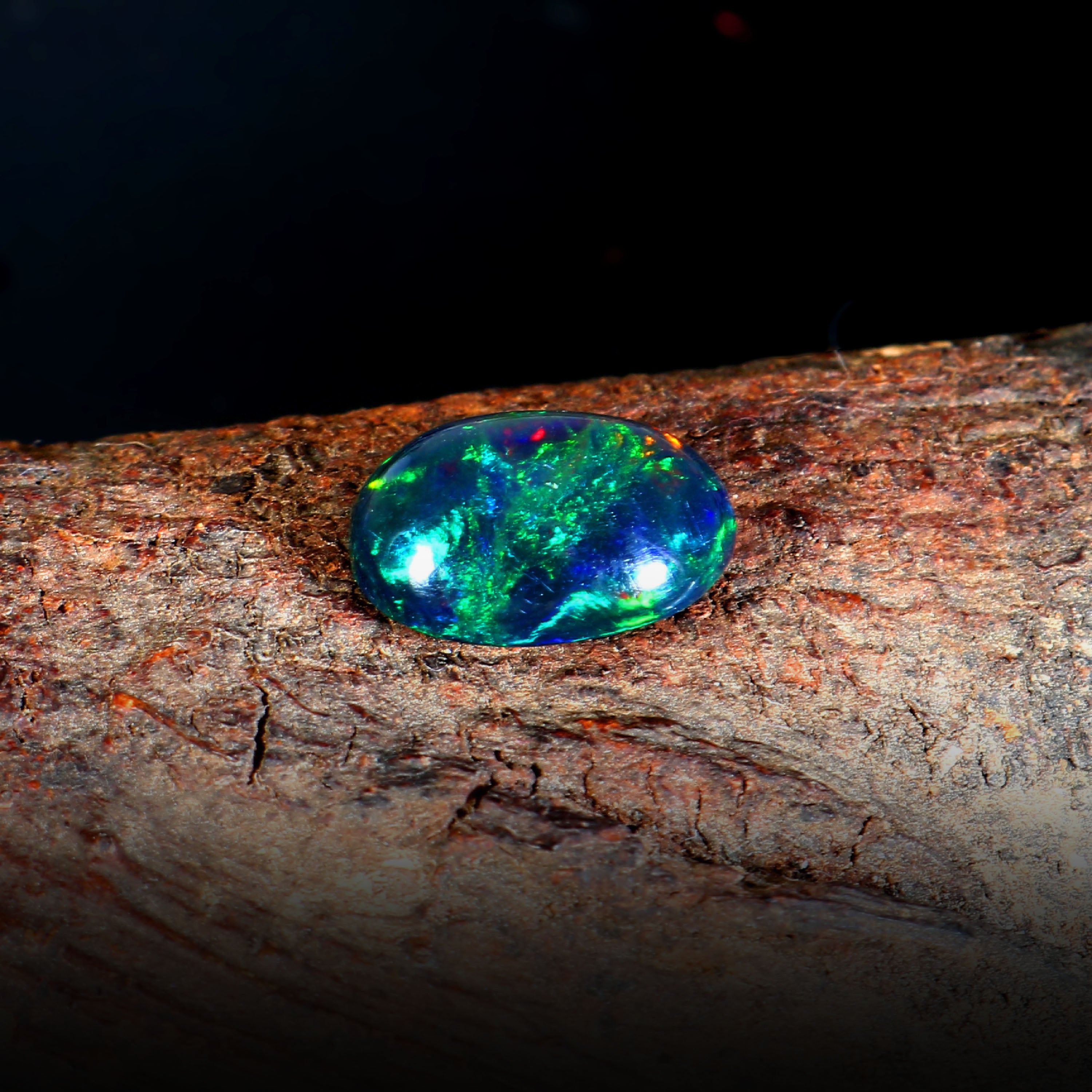 Natural Ethiopian Fire Welo Opal Oval Cabochon Gemstone