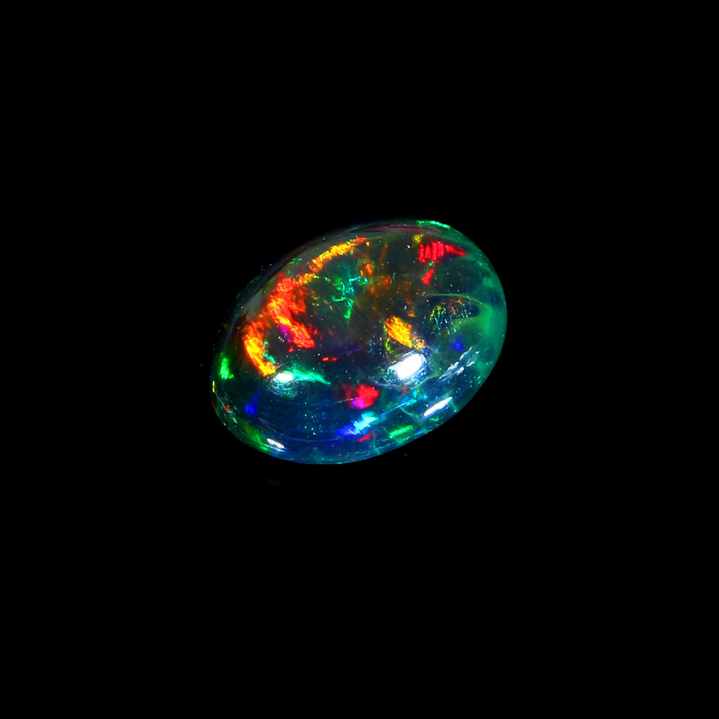 Natural Ethiopian Fire Welo Opal Round Cabochon Gemstone