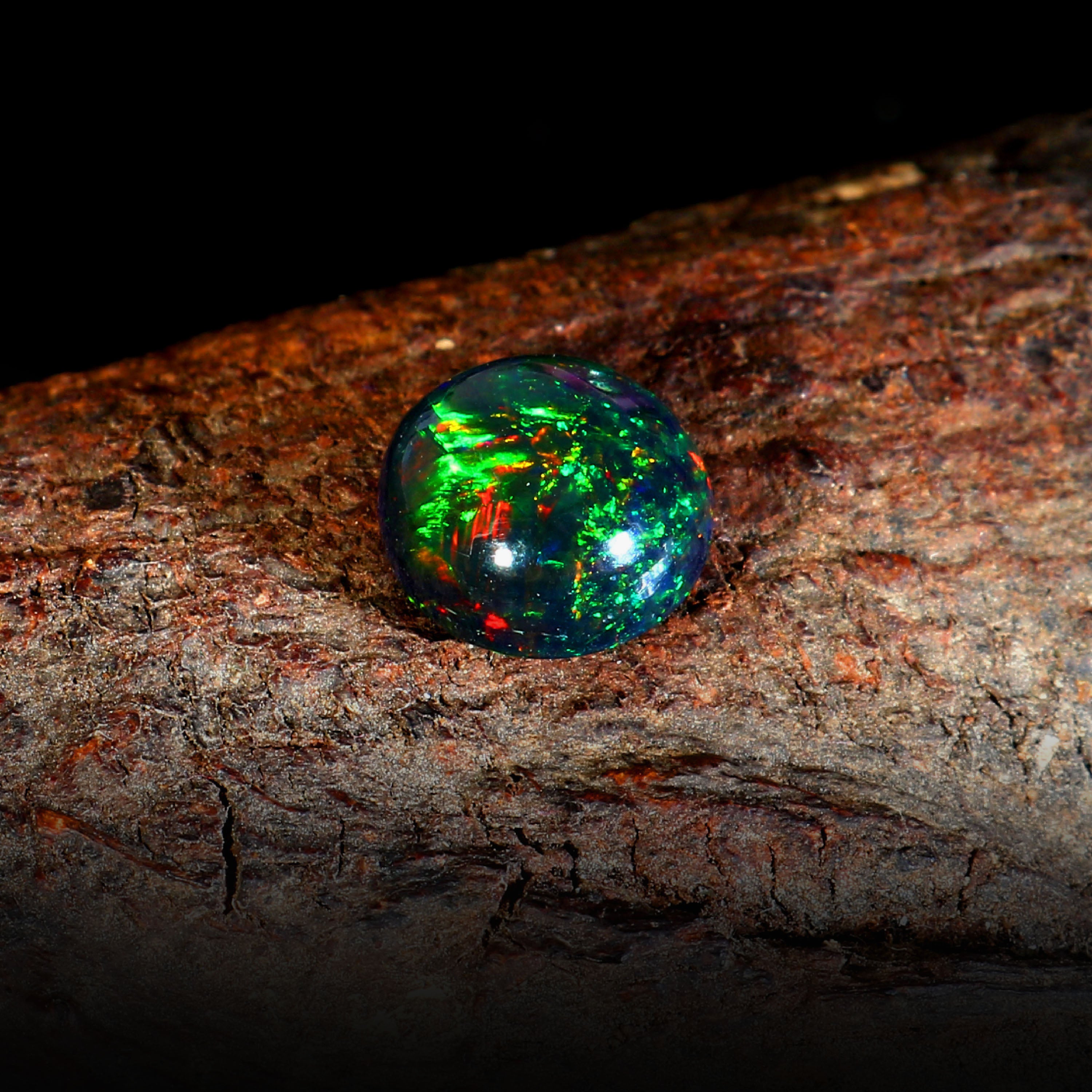 Natural Ethiopian Fire Welo Opal Pear Cabochon Gemstone
