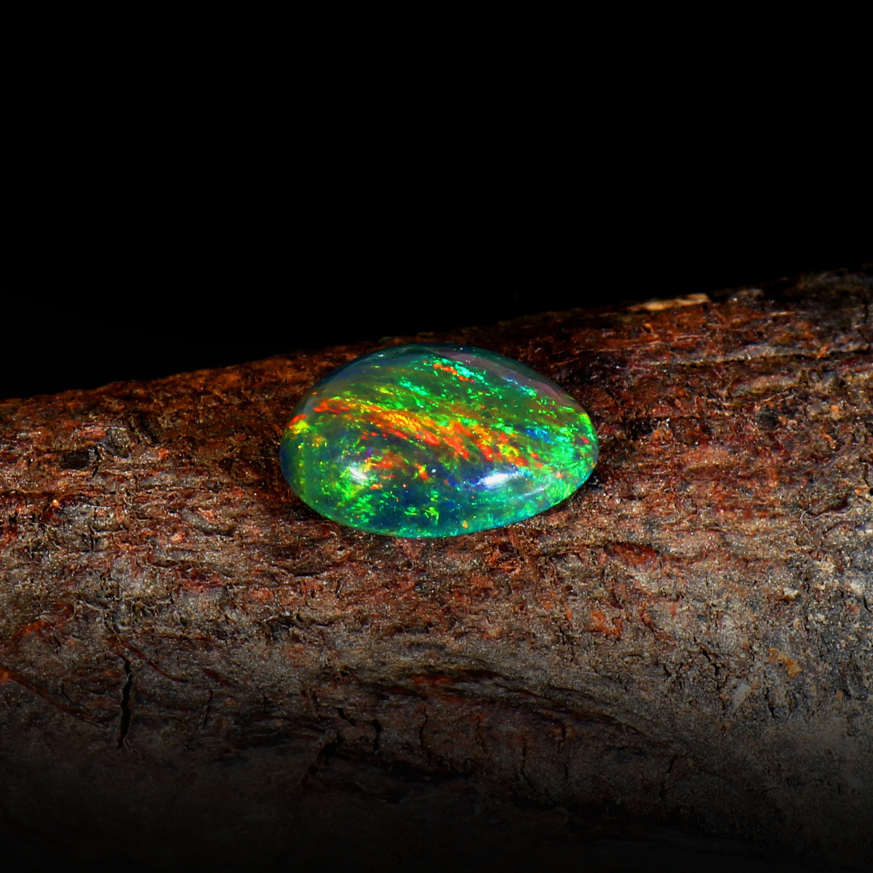 Natural Ethiopian Fire Welo Opal Oval Cabochon Gemstone