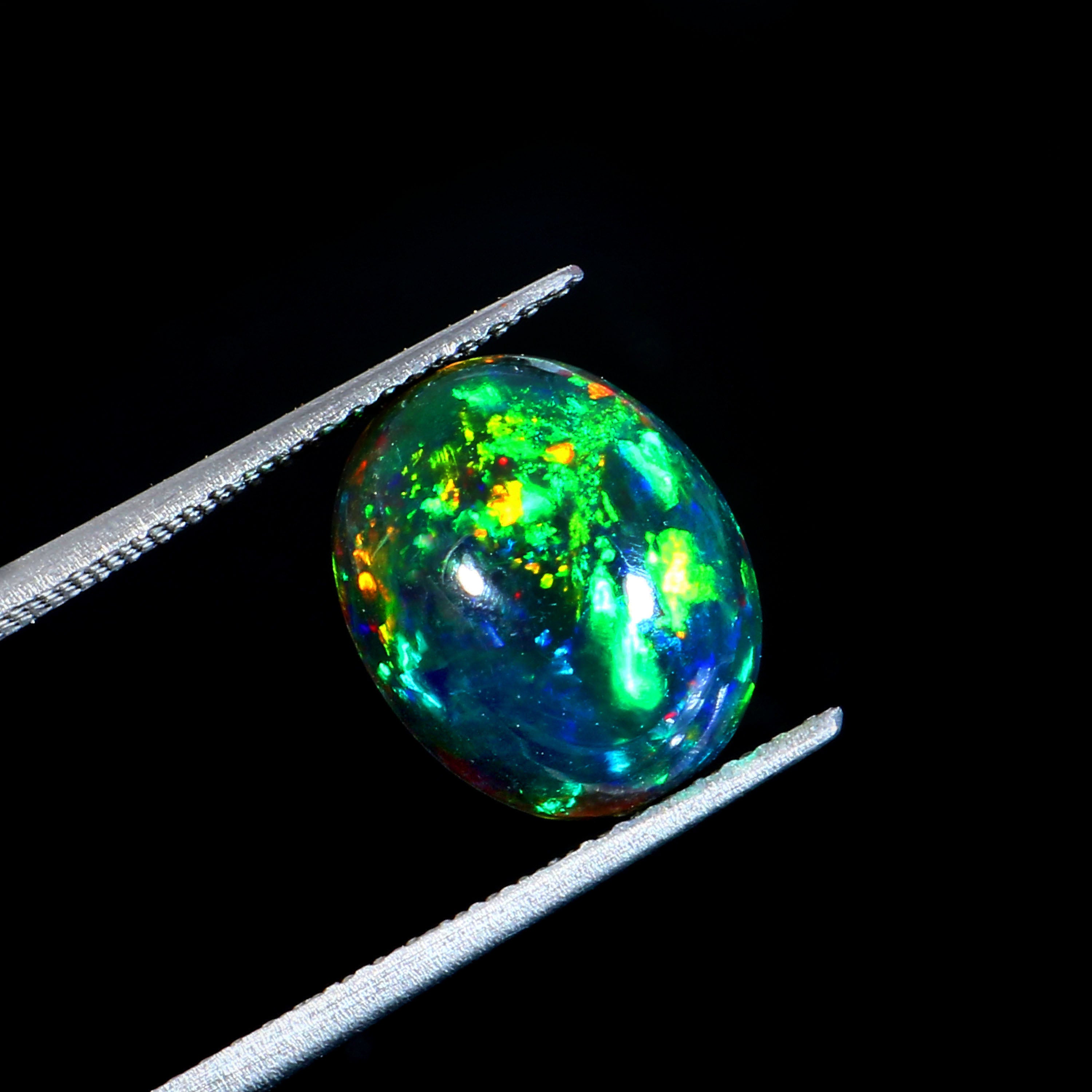Natural Ethiopian Fire Welo Opal Oval Cabochon Gemstone