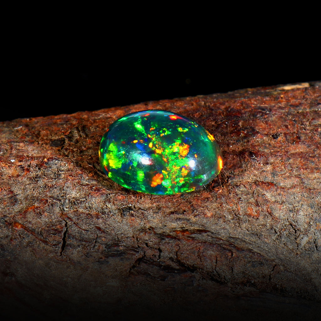Natural Ethiopian Fire Welo Opal Oval Cabochon Gemstone