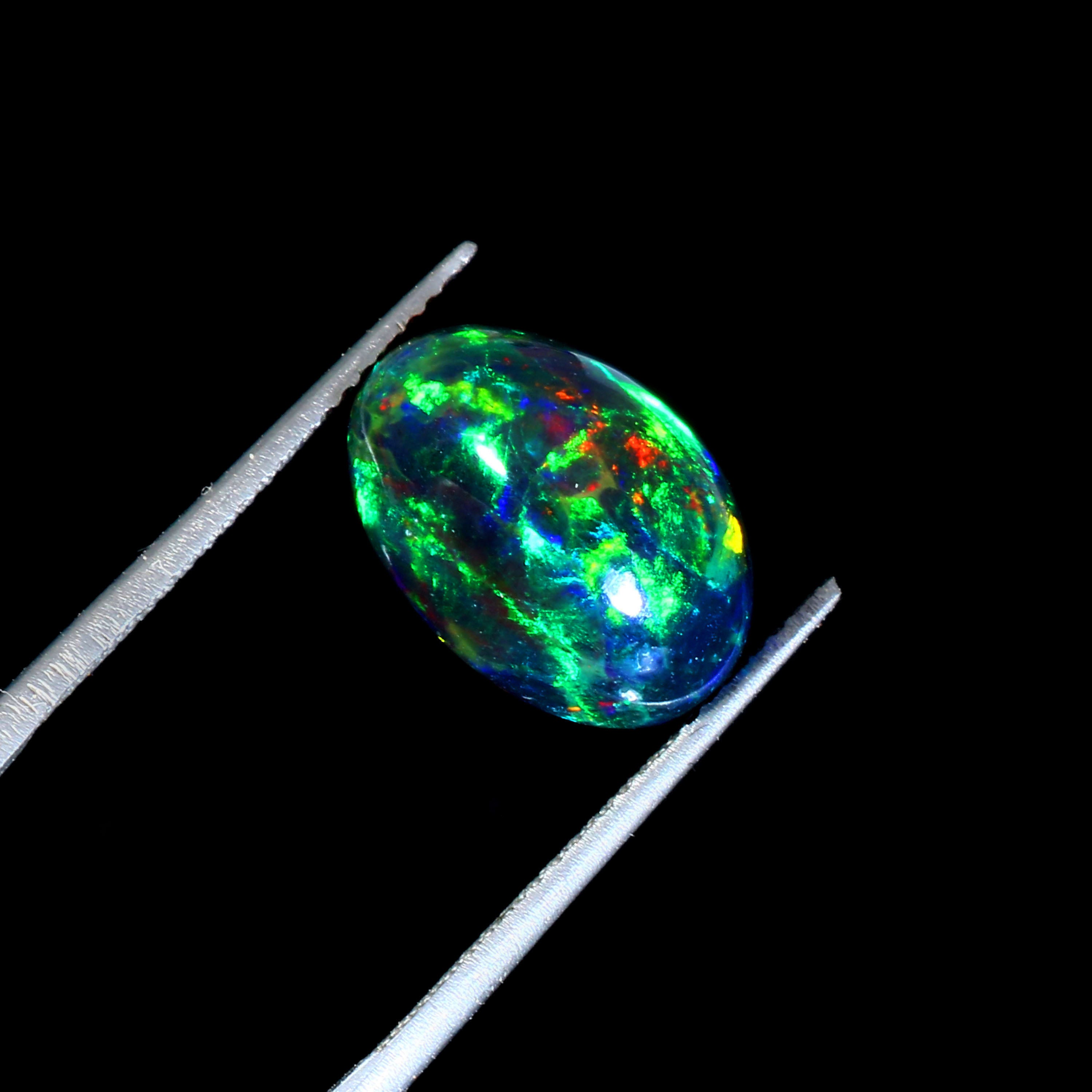 Natural Ethiopian Fire Welo Opal Oval Cabochon Gemstone