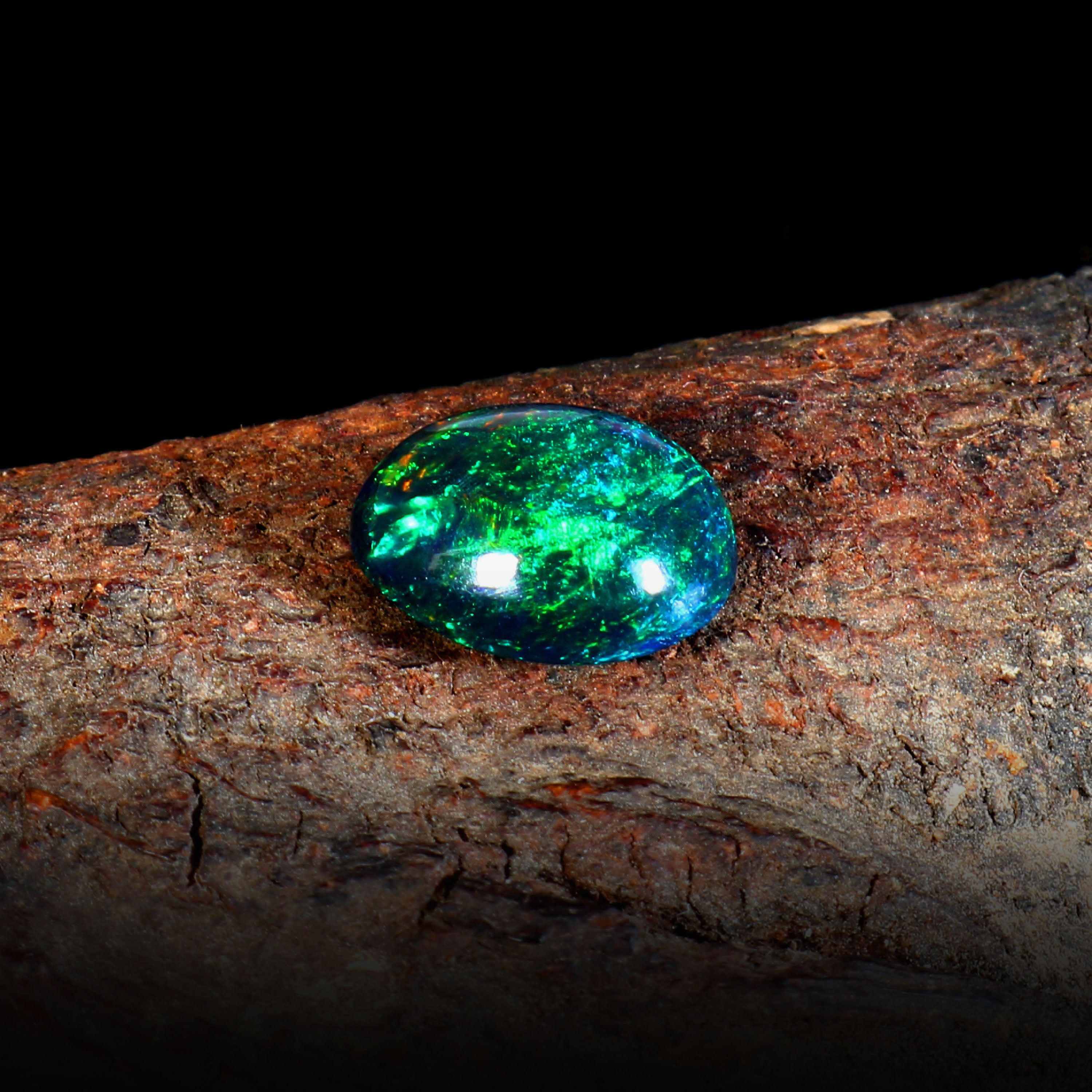 Natural Ethiopian Fire Welo Opal Oval Cabochon Gemstone