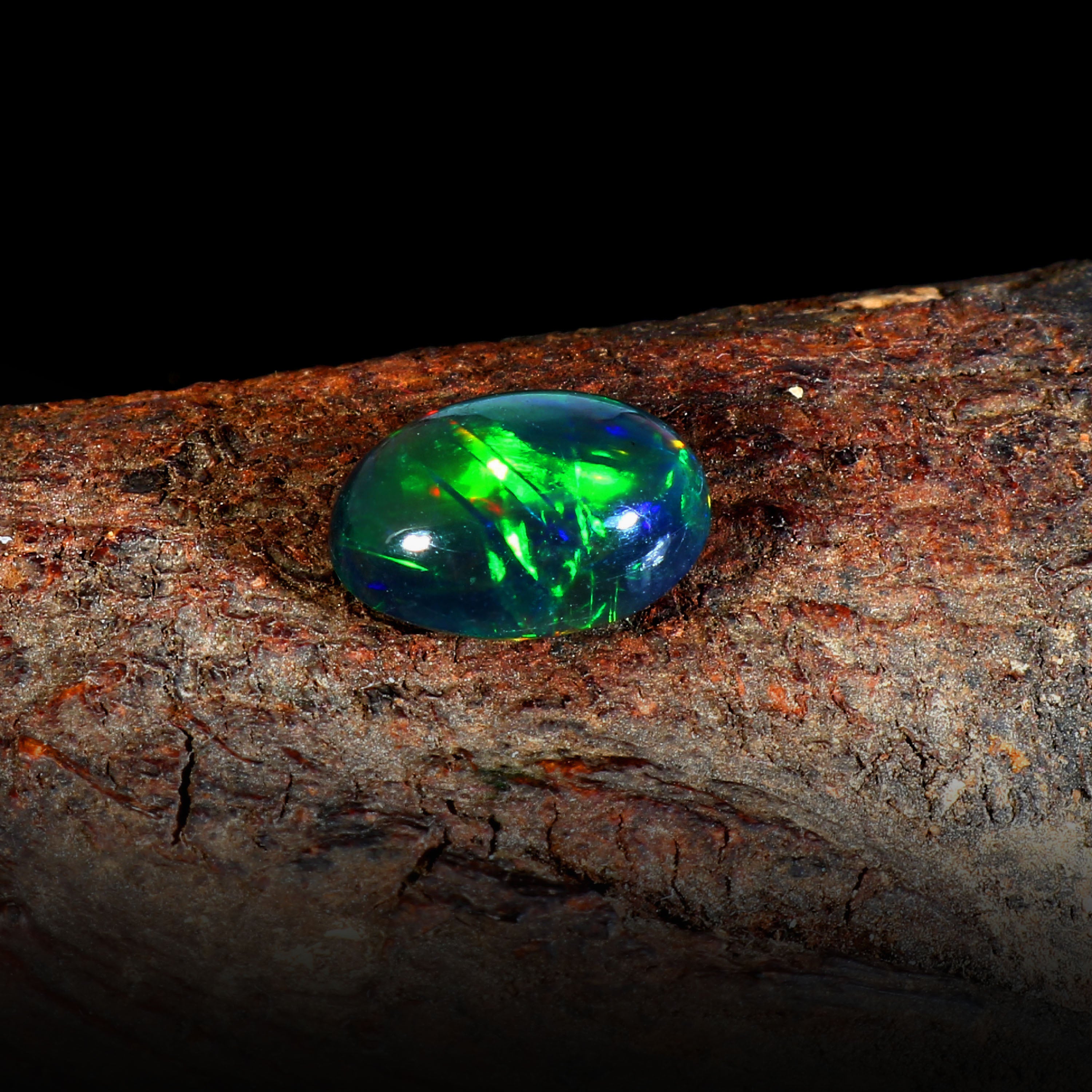 Natural Ethiopian Fire Welo Opal Oval Cabochon Gemstone