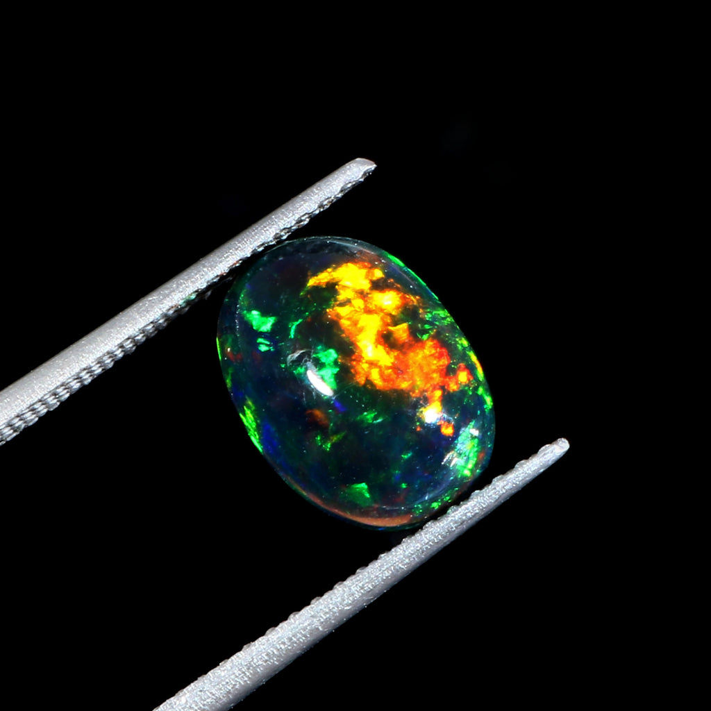 Natural Ethiopian Fire Welo Opal Oval Cabochon Gemstone
