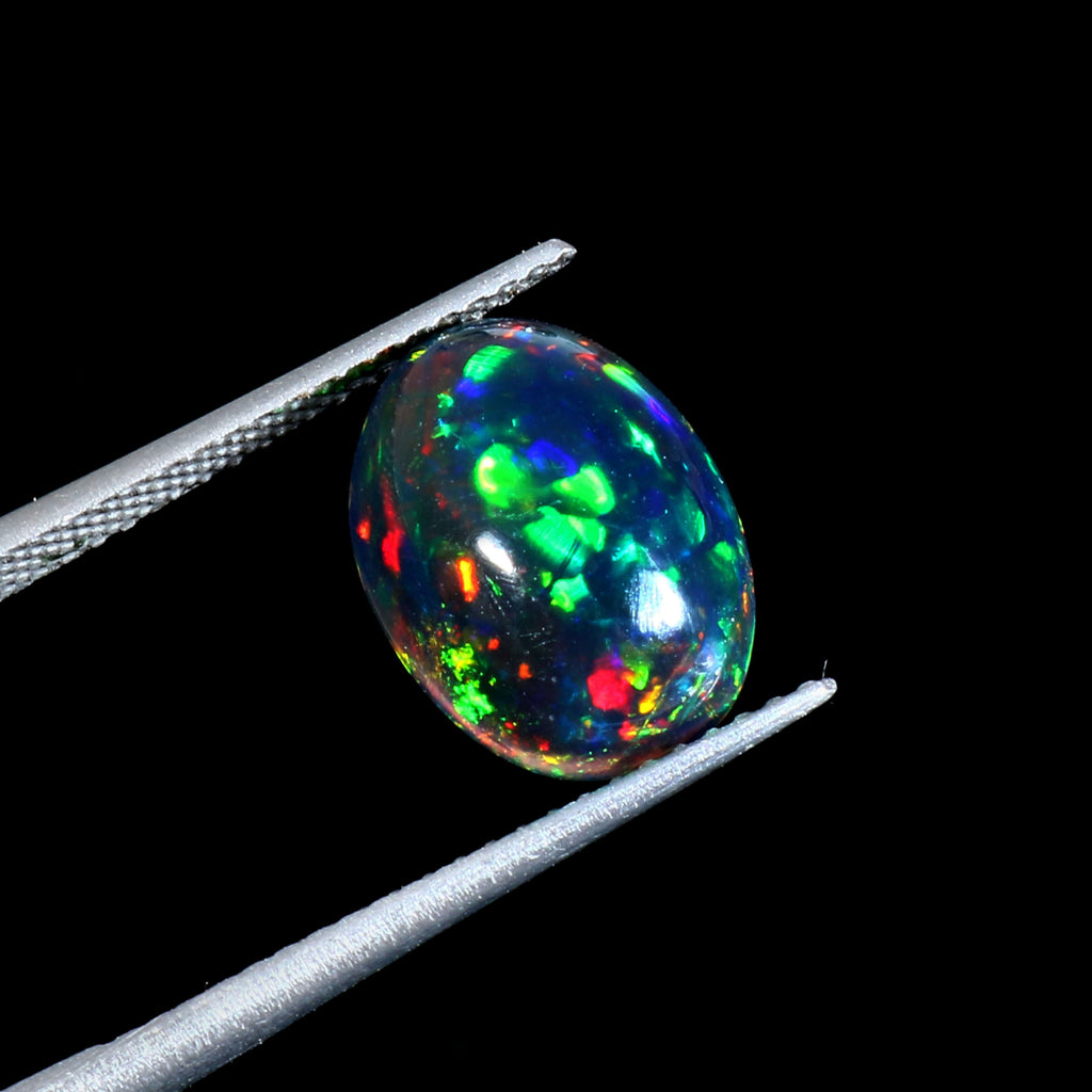Natural Ethiopian Fire Welo Opal Round Cabochon Gemstone