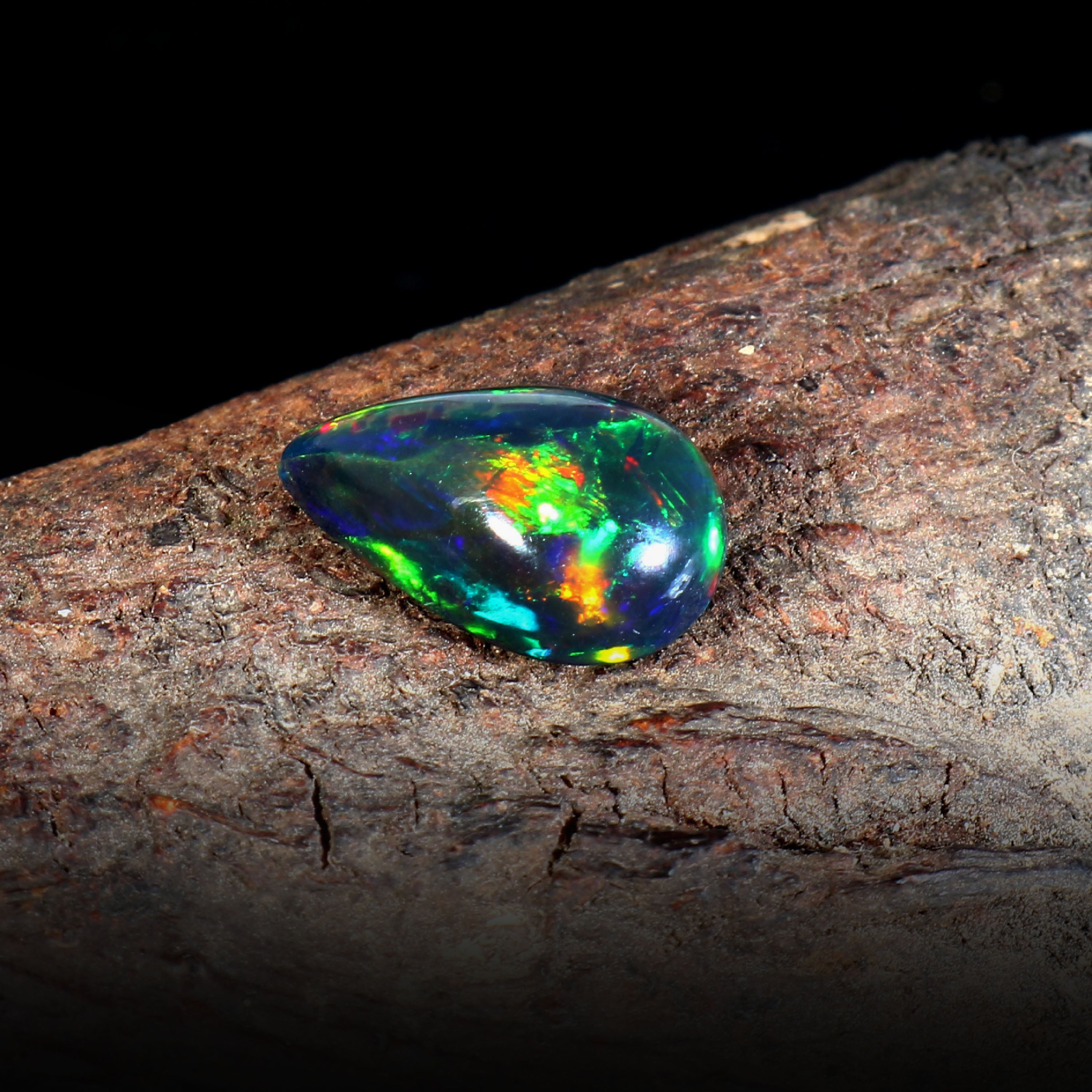 Natural Ethiopian Fire Welo Opal Oval Cabochon Gemstone